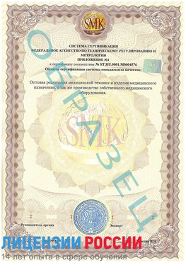Образец сертификата соответствия (приложение) Кингисепп Сертификат ISO 13485